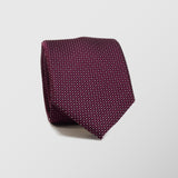 Φαρδιά γραβάτα | 100% μετάξι σε μπορντό βάση με μικρό σχεδιασμό τύπου πουα