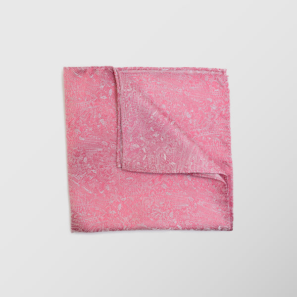 Φαρδιά γραβάτα | σε ροζ βάση με λαχούρι σχεδιασμό τόνο στο τόνο σετ με μαντηλάκι