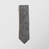 Φαρδιά γραβάτα | σε γκριζόμαυρη  βάση με λαχούρι σχεδιασμό τόνο στο τόνο σετ με μαντηλάκι