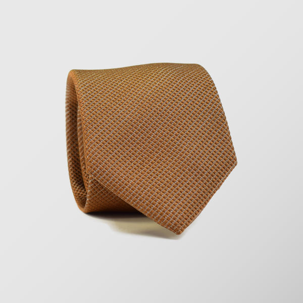 Φαρδιά γραβάτα | σε απόχρωση καμένο πορτοκαλί με σχεδιασμό στην ύφανση