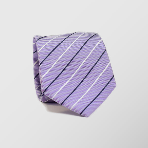 Φαρδιά γραβάτα | σε μπλε μοβ βάση με διαγώνιο ριγέ σχεδιασμό