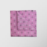 Φαρδιά γραβάτα | σε μοβ ροζ βάση με ρετρό σχεδιασμό σετ με μαντηλάκι