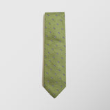 Φαρδιά γραβάτα | σε πράσινη βάση με ρετρό σχεδιασμό σετ με μαντηλάκι