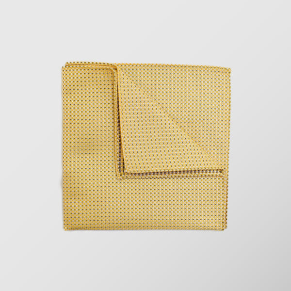 Φαρδιά γραβάτα | σε κίτρινη βάση με μικρό σχεδιασμό σετ με μαντηλάκι