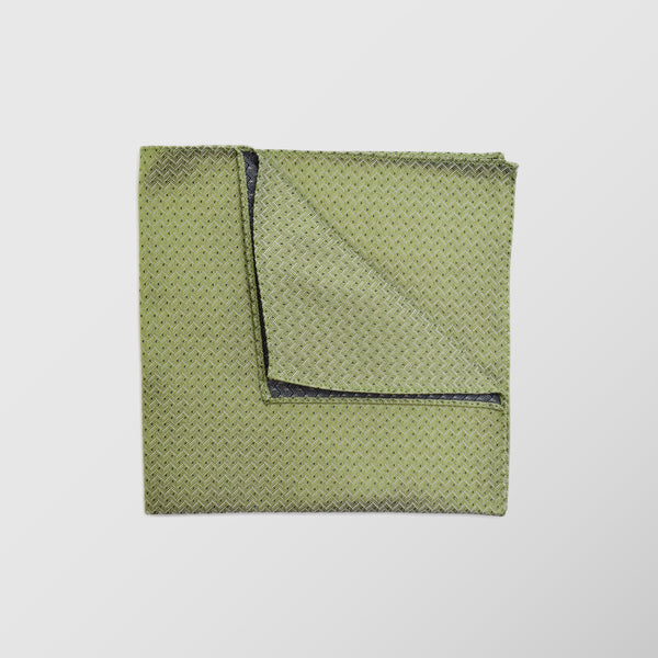 Φαρδιά γραβάτα | σε ανοιχτή πράσινη βάση με μικρό σχεδιασμό σετ με μαντηλάκι