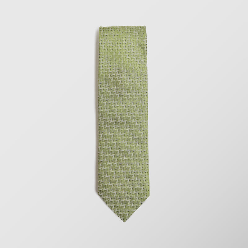 Φαρδιά γραβάτα | σε ανοιχτή πράσινη βάση με μικρό σχεδιασμό σετ με μαντηλάκι