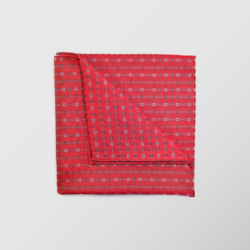 Φαρδιά γραβάτα | σε κόκκινη βάση με μικρό σχεδιασμό σετ με μαντηλάκι