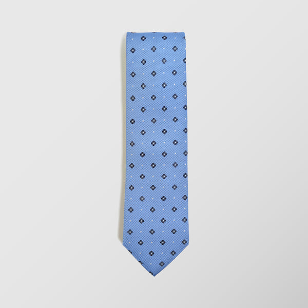 Φαρδιά γραβάτα | σε σιελ βάση με μικρό ρετρό σχεδιασμό