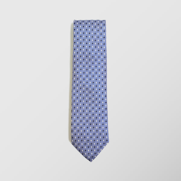 Φαρδιά γραβάτα | σε σιελ βάση με λευκό και μπλέ μικρό σχεδιασμό