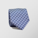 Φαρδιά γραβάτα | σε σιελ βάση με λευκό και μπλέ μικρό σχεδιασμό