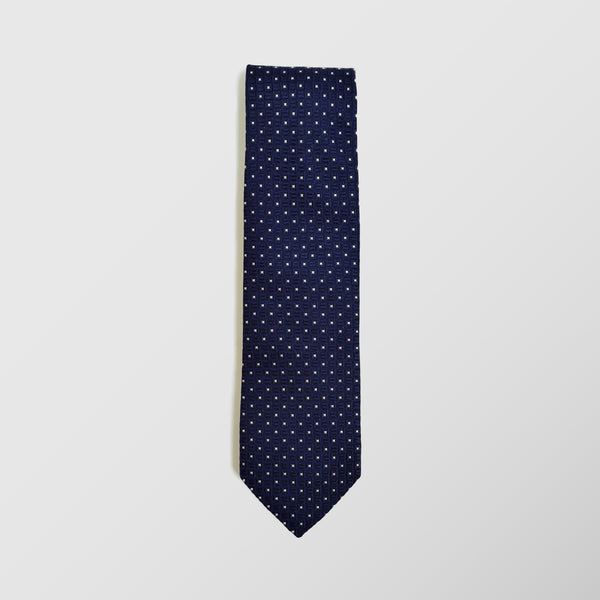Φαρδιά γραβάτα | σε μπλε navy βάση με μικρό λευκό σχεδιασμό