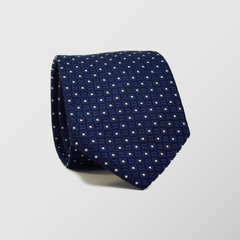 Φαρδιά γραβάτα | σε μπλε navy βάση με μικρό λευκό σχεδιασμό