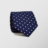 Φαρδιά γραβάτα | σε μπλε navy βάση με λευκό μικρό σχεδιασμό