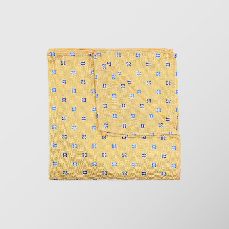 Φαρδιά γραβάτα | σε κίτρινη βάση σετ με μαντηλάκι