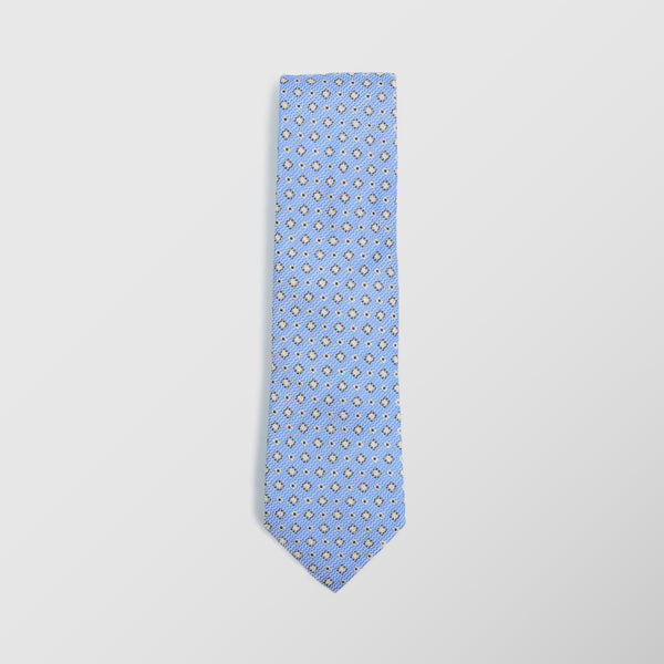 Φαρδιά γραβάτα | σε σιέλ βάση με μικρό σχέδιο