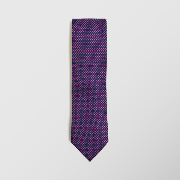 Φαρδιά γραβάτα | 100% μετάξι σε μοβ τόνους με μικρό σχέδιο