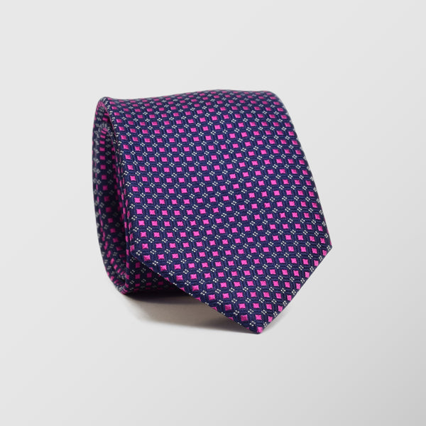 Φαρδιά γραβάτα | 100% μετάξι σε μοβ τόνους με μικρό σχέδιο