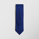 Φαρδιά γραβάτα | 100% μετάξι σε μπλέ ρουά απόχρωση με μικρό πουά σχεδιασμό