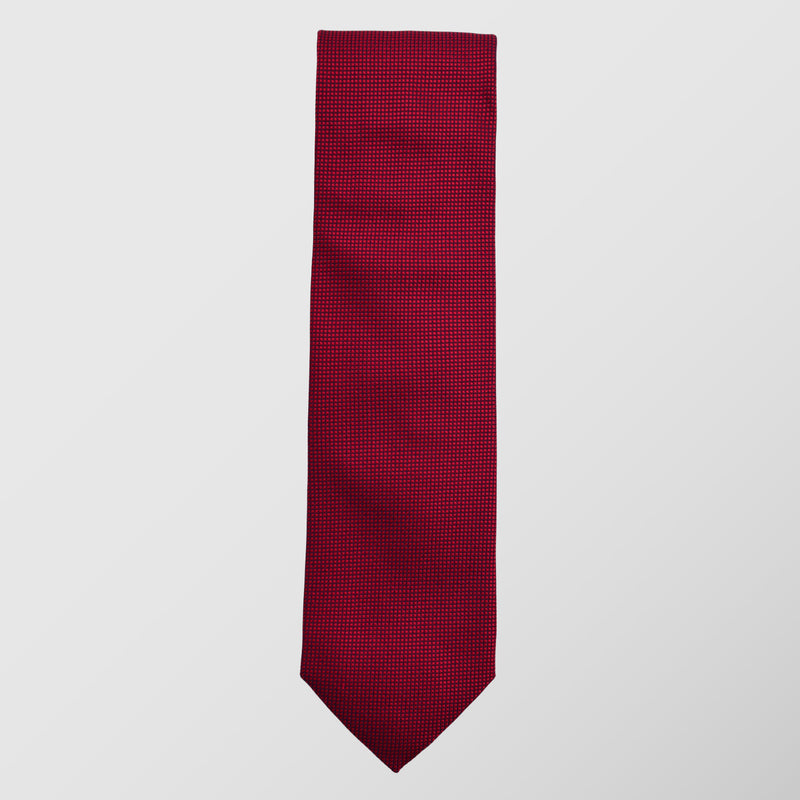 Γραβάτα | μεταξωτή κόκκινη με μπλέ λεπτομέρεια στην ύφανση