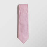 Γραβάτα | μεταξωτή σε ρόζ απόχρωση με μικρό σχέδιο και σετ με μαντηλάκι