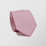 Γραβάτα | μεταξωτή σε ρόζ απόχρωση με μικρό σχέδιο και σετ με μαντηλάκι