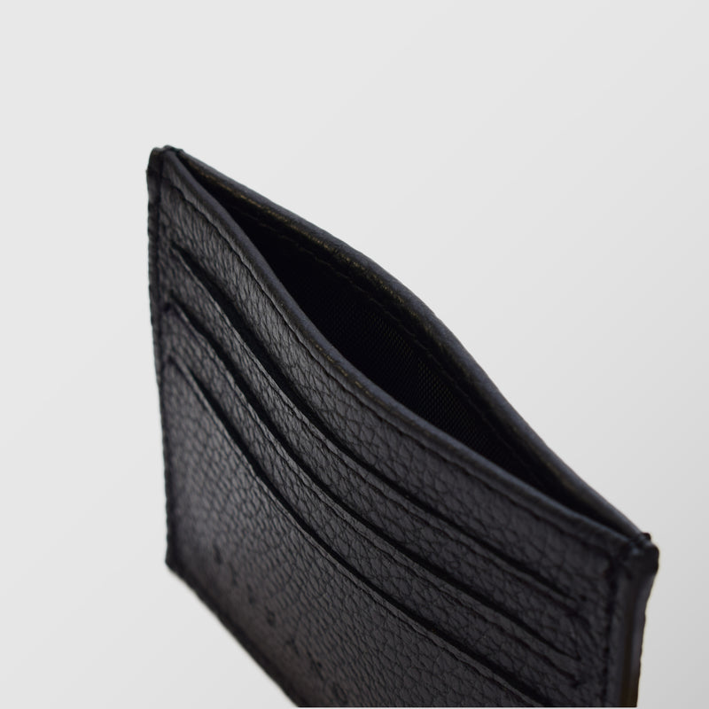 Πορτοφόλι | card holder μονόχρωμο μαύρο δερμάτινο