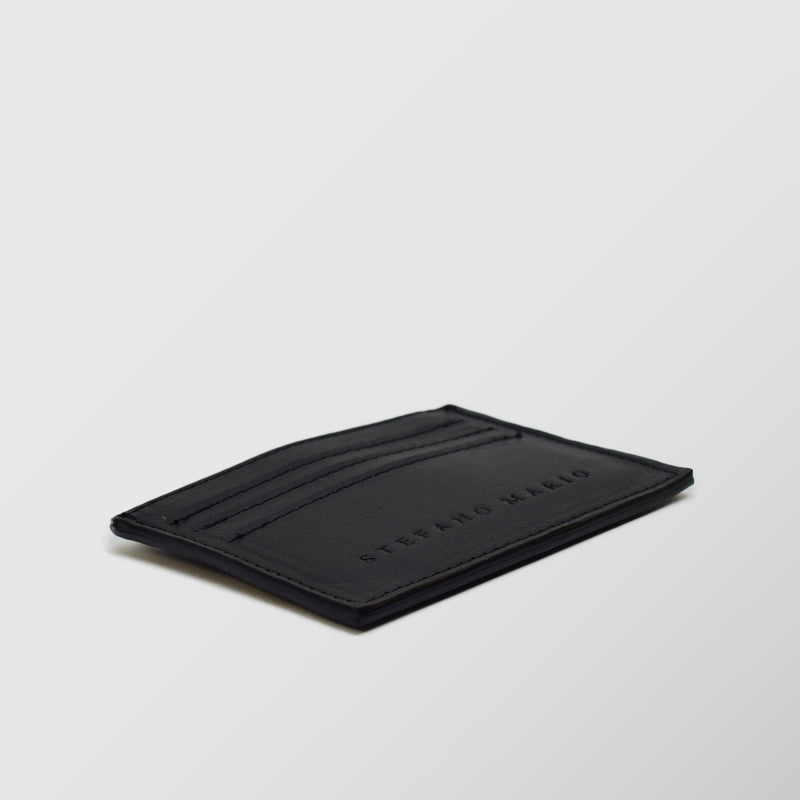 Πορτοφόλι | card holder δερμάτινο μονόχρωμο σε μαύρη απόχρωση