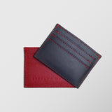 Πορτοφόλι | card holder δερμάτινο δίχρωμο σε κόκκινη και μπλέ απόχρωση