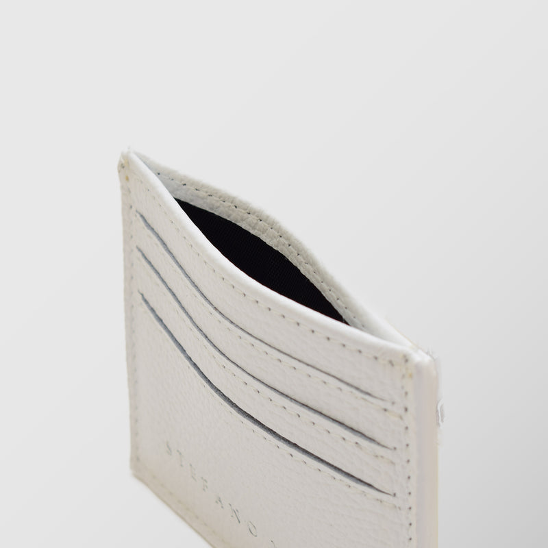 Πορτοφόλι | card holder δερμάτινο μονόχρωμο σε λευκή απόχρωση