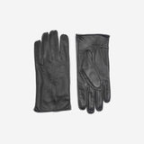 Δερμάτινα γάντια | σε μαύρηαπόχρωση με γκρί διχρωμία και γαζάκι