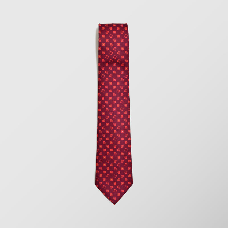 Γραβάτα |  μπορντό βάση, φλοράλ, με κόκκινες λεπτομέρειες