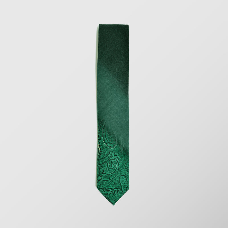 Μάλλινη Γραβάτα | σε γκριζόμαυρους τόνους και πράσινο λαχούρι σχεδιασμό στο τελείωμά της