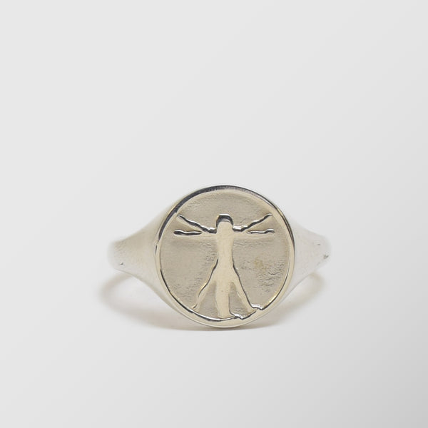 Δαχτυλίδι | απο ασήμι 925 με ανάγλυφο σχεδιασμό τον Άνθρωπο του Βιτρούβιου