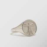 Δαχτυλίδι | απο ασήμι 925 με ανάγλυφο σχεδιασμό τον Άνθρωπο του Βιτρούβιου