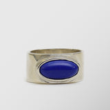 Δαχτυλίδι | απο ασήμι 925 με λείο σχεδιασμό και πέτρα λάπη σε μπλε απόχρωση