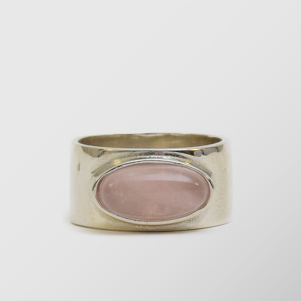 Δαχτυλίδι | απο ασήμι 925 με λείο σχεδιασμό και πέτρα σε ροζ απόχρωση