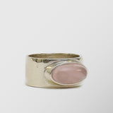 Δαχτυλίδι | απο ασήμι 925 με λείο σχεδιασμό και πέτρα σε ροζ απόχρωση
