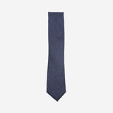Γραβάτα μεταξωτή στενή σε denim ύφος με μικρό πουά σχέδιο, σέτ με μαντηλάκι